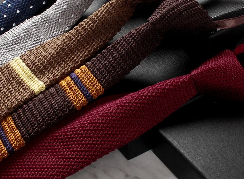 Wedding Ties For Man Fashion Black Neckties White Dress Shirts Collar Ties Gifts Zipper Knitting tie For Men Clothes Accessories