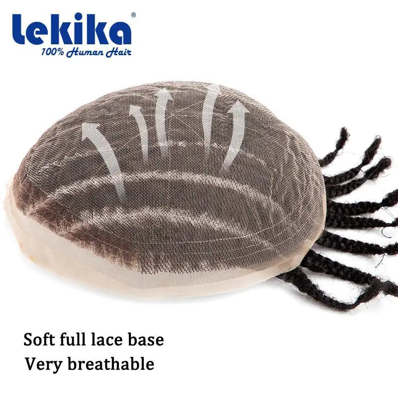 8 Cornrow Braids Hair Prosthesis For Men Durable Hair System For Man Afro 100% Human Hair Hair Prosthesis For Men Black Toupee