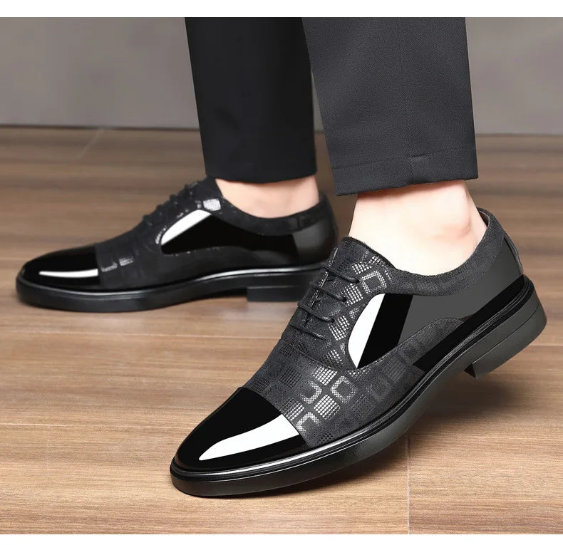 Luxury Dress Shoes for Men 2025 Spring Autumn Fashion Formal Suit Shoes Man Brand PU Leather Wedding Party Style Susiness Shoes