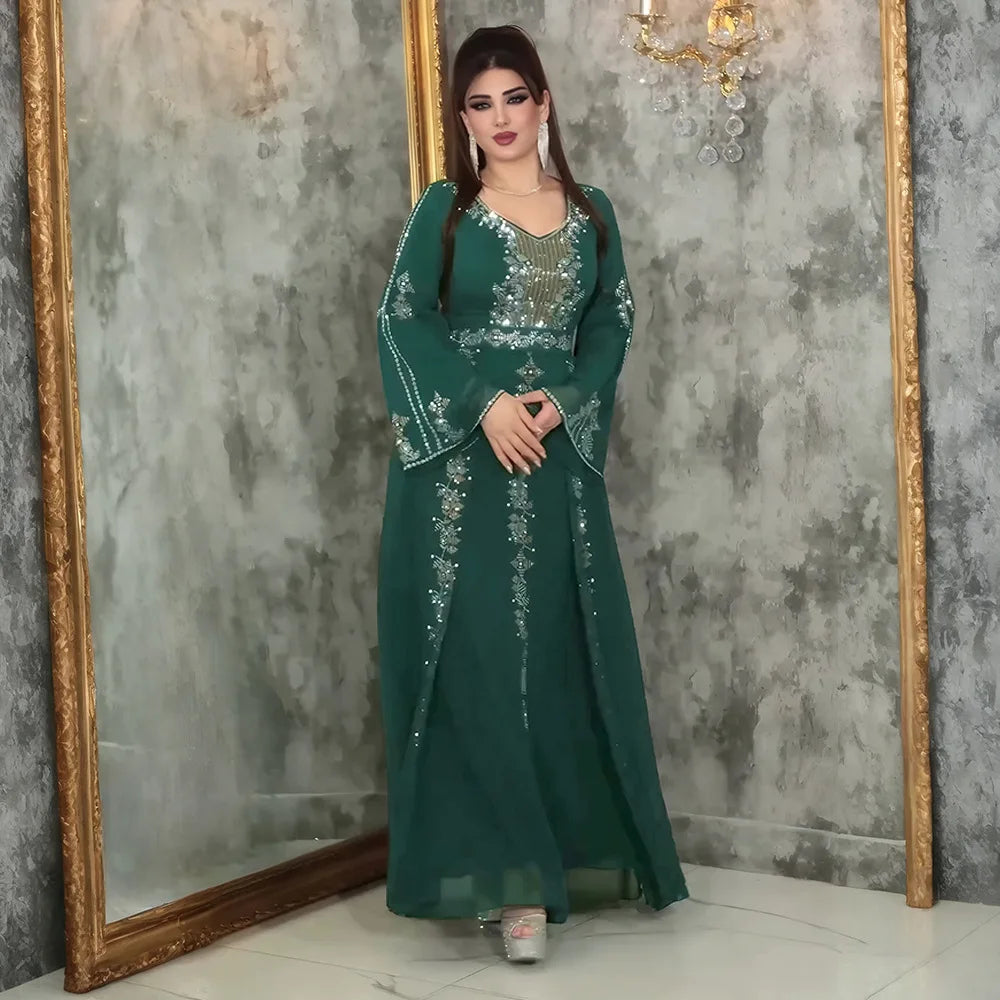 2025 Abayas For Women Dubai Luxury African Muslim Fashion Dress Caftan Marocain Evening Party Dresses Boubou Robe Djellaba Femme