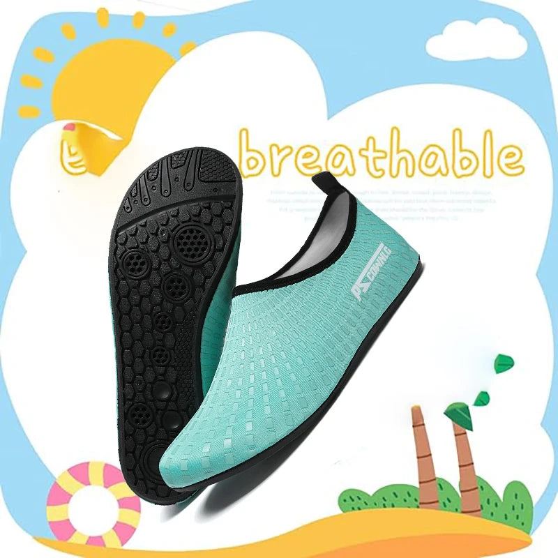Quick Dry Water Shoes Rubber Sole Diving Shoes Unisex Beach Swimming Diving Socks Non-Slip Seaside Surfing Adult Kids Socks