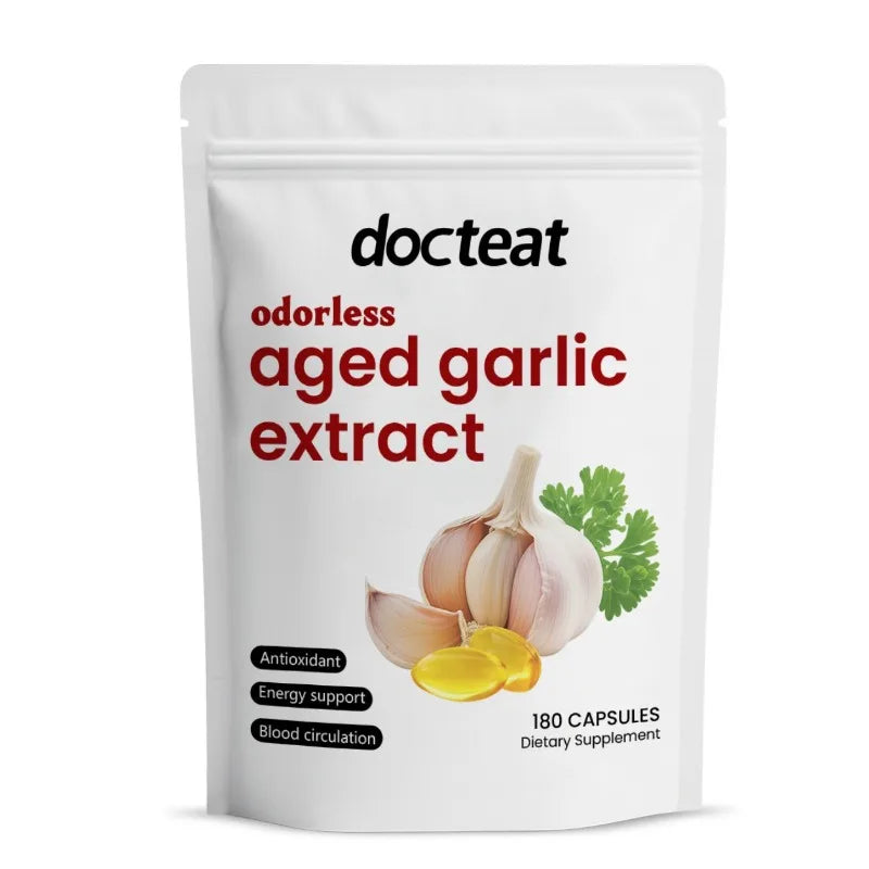 Odorless Aged Garlic Extract Capsules Antioxidant Support Energy & Immune Health Daily Dietary Supplement for Adults180 Capsules