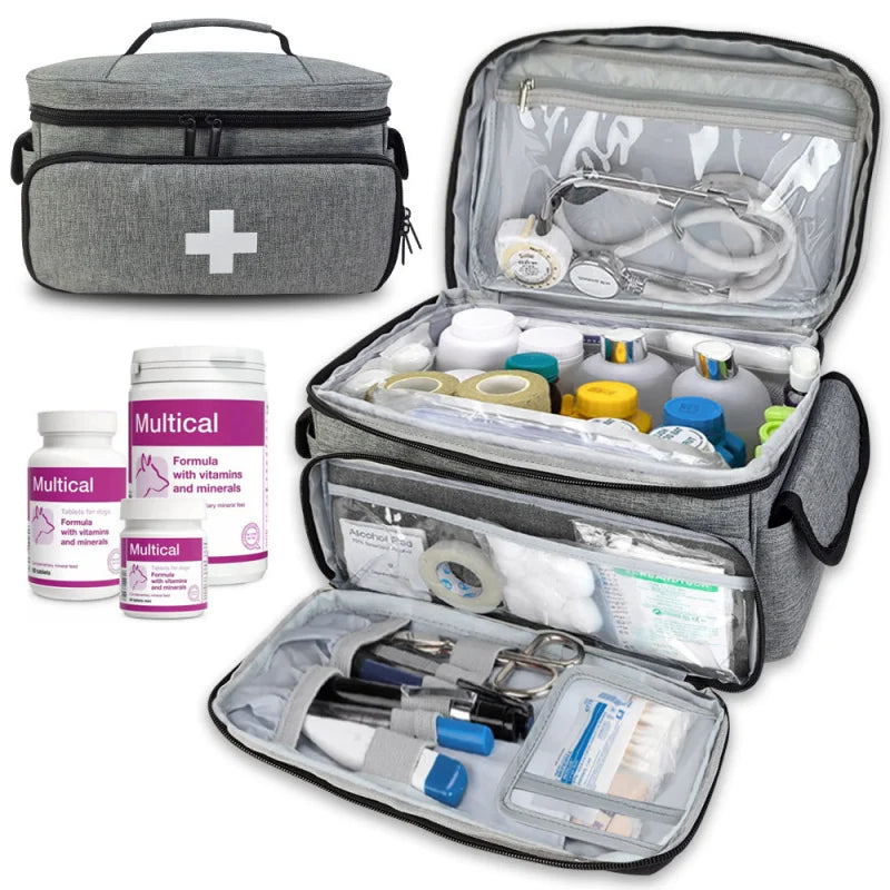 Multifunctional Medical Organizer - Portable First Aid Kit with Large Capacity for Home, Travel & Emergencies Medical Supplies