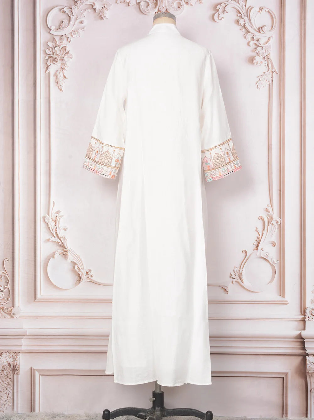 2025 Muslim Women Long Sleeve Kaftan Arabic Sequins Embroidered Party Evening Long Abaya Muslim Fashion Dresses Abaya Dubai