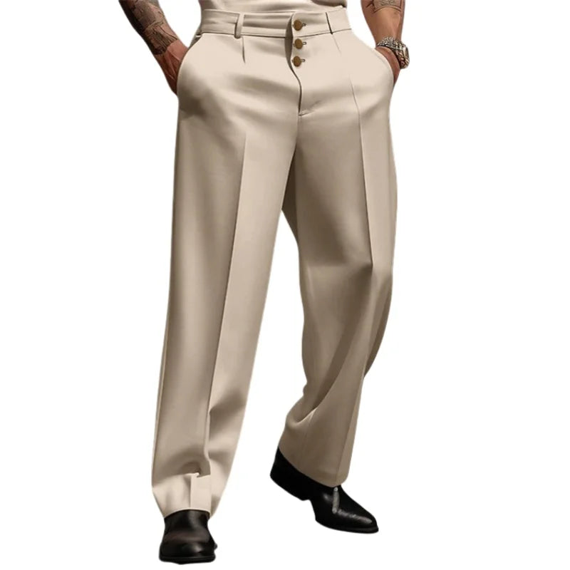 Men Fashion Business Pants Loose Casual Social Trousers Comfortable Straight Formal Pants Joggers Wide Long Pants Male Clothes