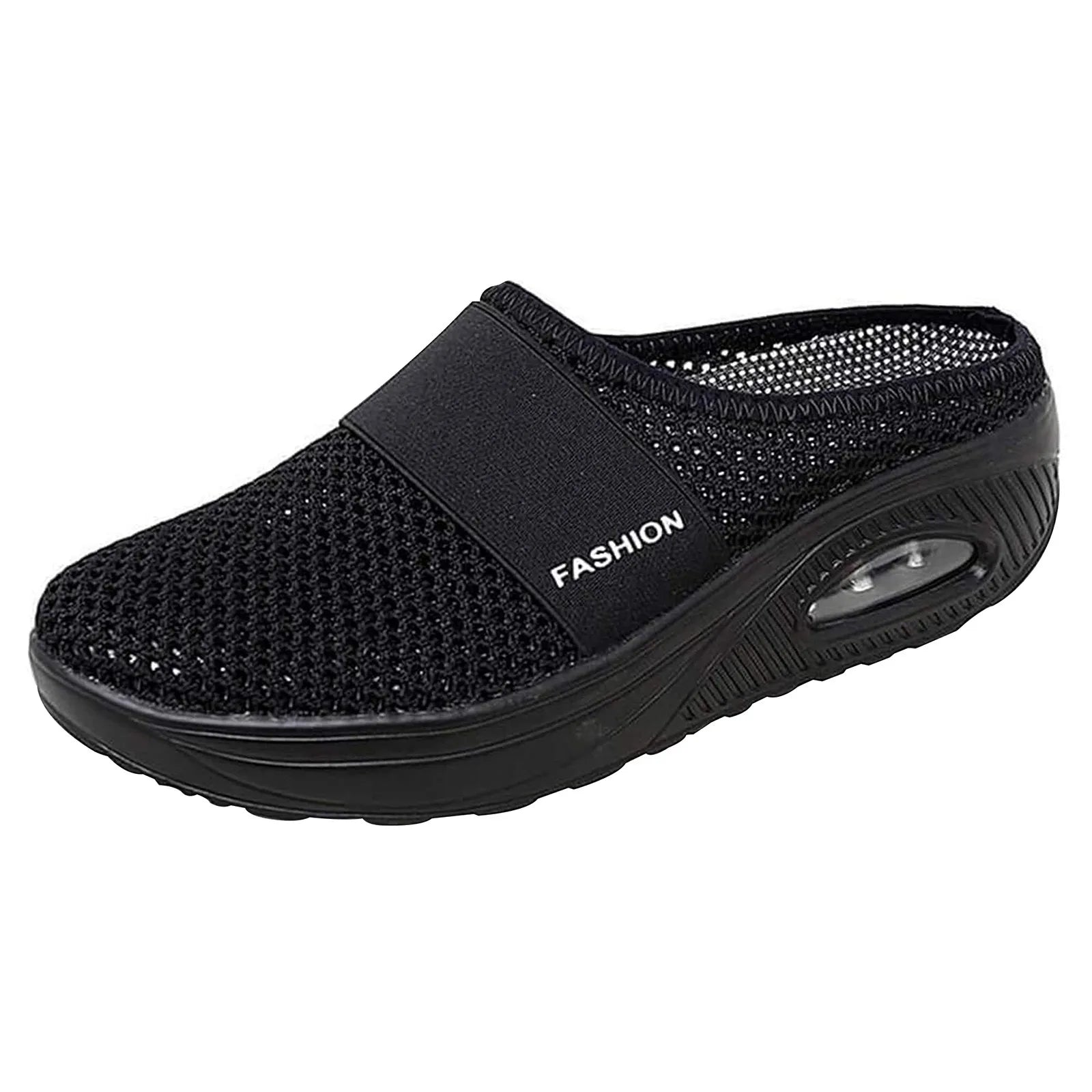 Women Air Cushion Slip On Walking Shoes Breathable Knit Sneakers Lightweight Comfortable Casual Shoes Walking Footwear