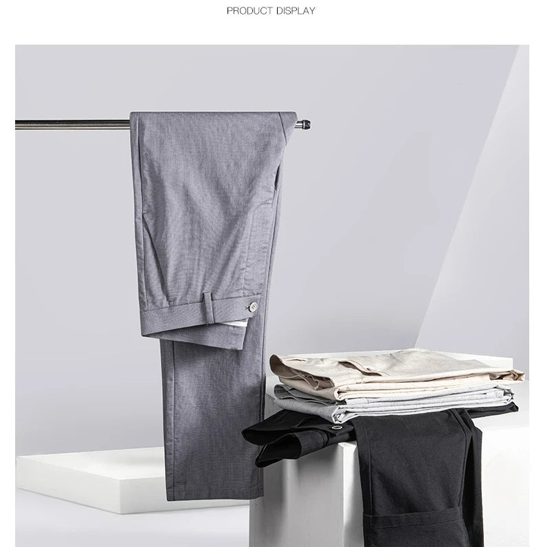 Men's Casual Pants: Breathable & Lightweight for Summer Comfort Business Casual Men's Work Trousers