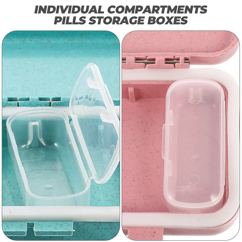2Pcs Food-Grade Portable Pill Organizer with 3 Individual Compartments Sealed Travel Medicine Case Multi-Grid Daily Storage