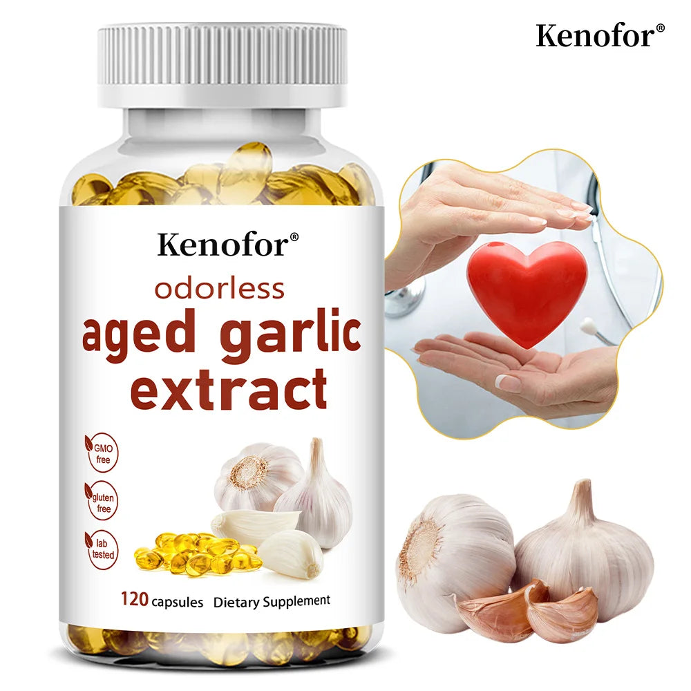 Aged Garlic Extract-odorless, Supports Heart Health, Supports Respiratory and Immune Health, Cleansing and Detoxification