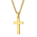 Christian Titanium Steel Cross Nacklace For Men Women Single Cross Pendant Necklace Women Men Link Chain Charm Necklace Jewelry