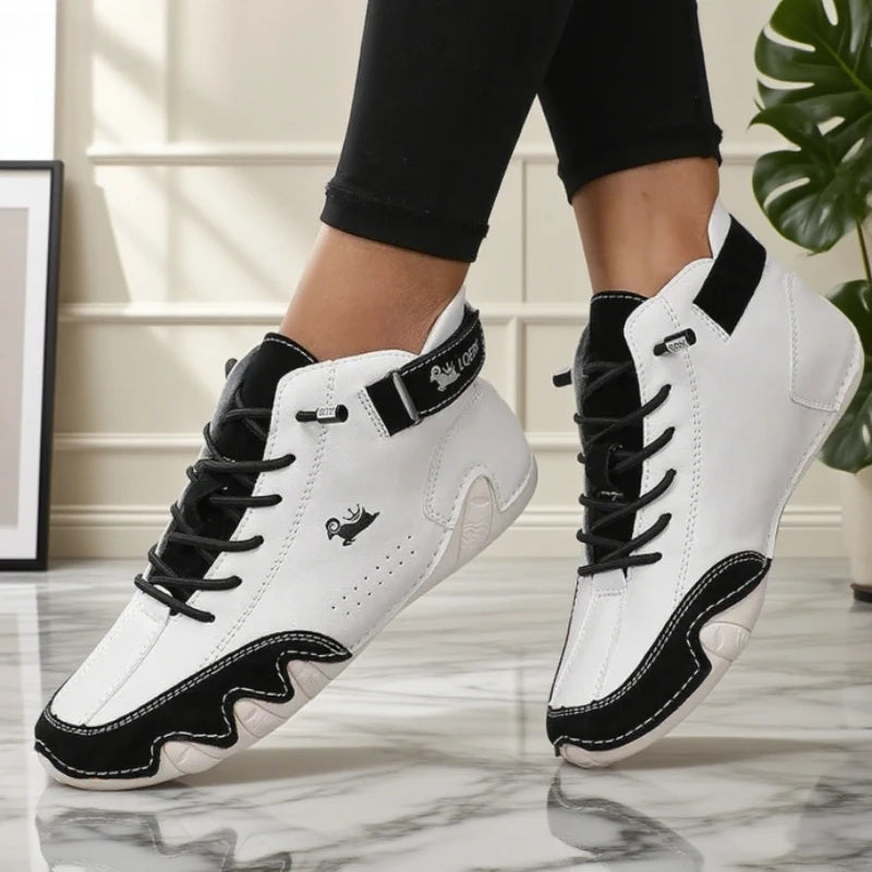 High Top Shoes for Women Spring Autumn Fashion Breath Casual Loafers Anti Slip Soft Sole Comfort Versatil Couple's Bare Boots