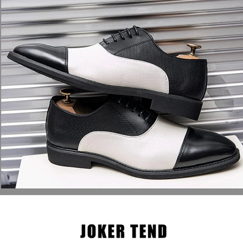 Men's Formal Shoes with Multi-color Design Fashionable High Quality Large Size Low-cut Slip-on Suitable for Business Wear.