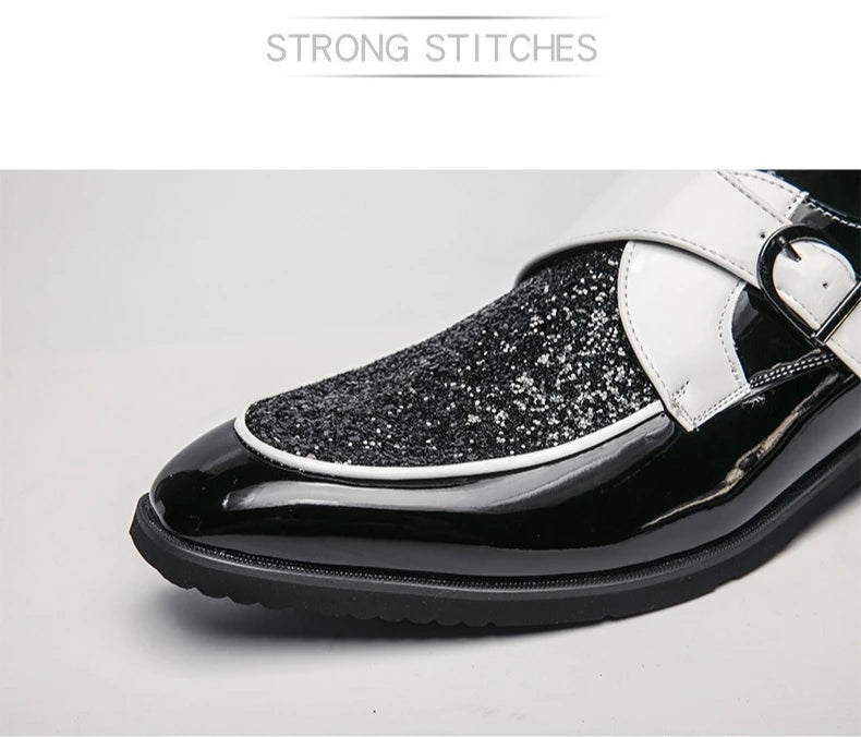 Luxury Men's Leather Shoes High Quality Gold Dress Shoes for Men Italian Brand Oxford Shoes Fashion Big Size Party Wedding Shoe