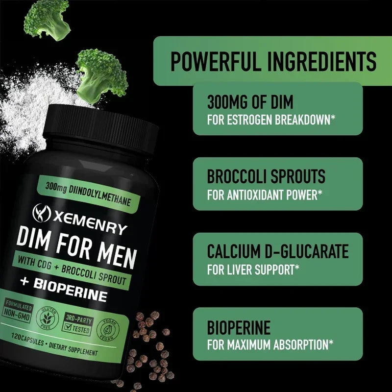 DIM Capsules - Support Fat Metabolism, Increase lean Muscle, Increase Muscle Strength, Improve Athletic Performance