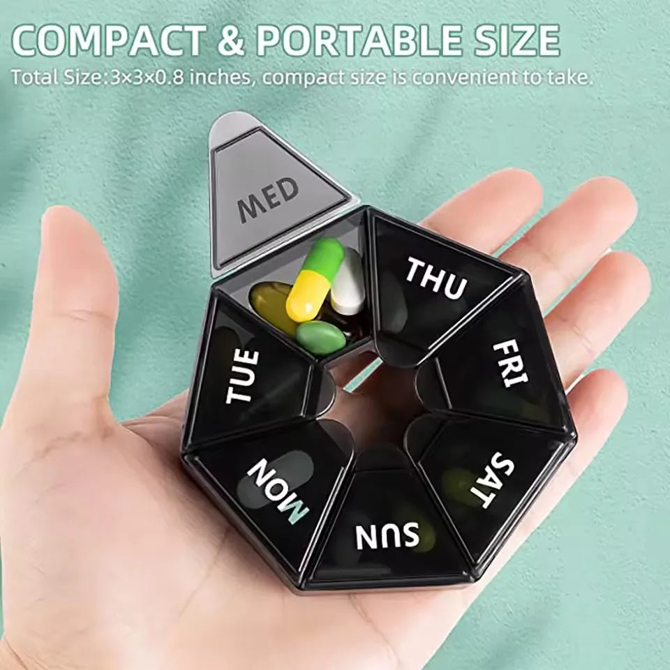 10 Compartments Travel Pill Organizer Pocket Portable Pill Storage Box Case Daily Pill Container or Purse Fish Oil Medicine