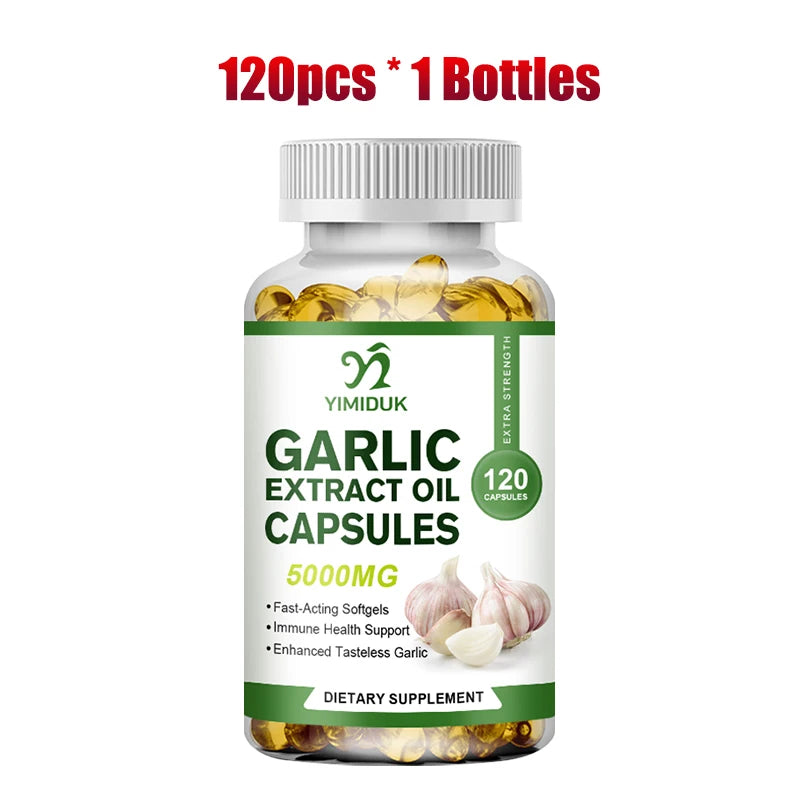 Buy 1 Get 1 Free! Garlic Extract Oil Capsules, Support Immune Boost, Heart Health & Detox, Aids Digestion & Circulation, Non-GMO