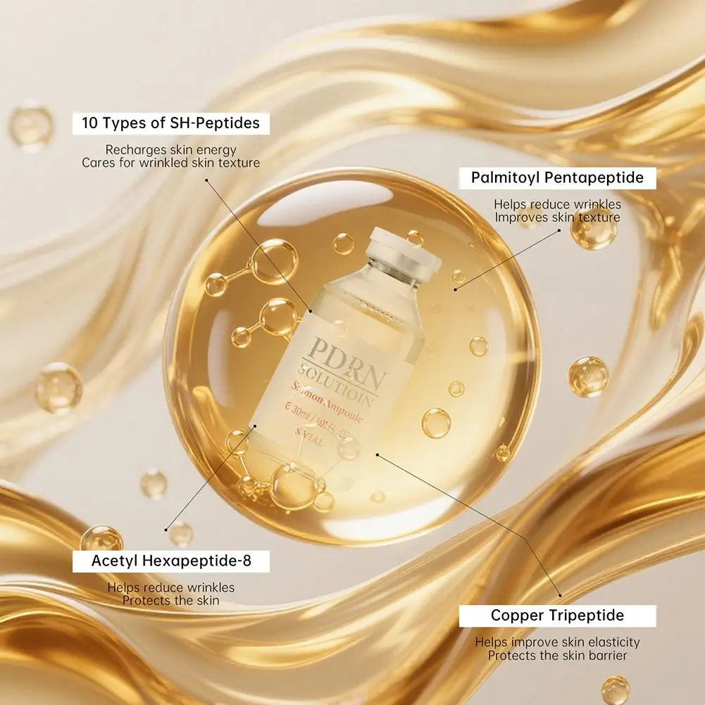 Facial Essence Deep Repair Salmon Ampoule Serum Anti-Wrinkle Fade Fine Lines Strengthen Barrier Firming Renew Skin Cream
