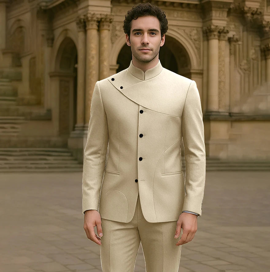 Charming Men's Suits Customized High Fashion Single-breasted Two Pieces (Jacket+Pants) Male Smart Casual Simple Straight Set