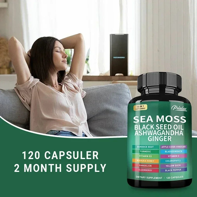 Sea Moss Supplement - for Intestinal Health, Improve Immunity, Detox, Anti-aging, Antioxidant