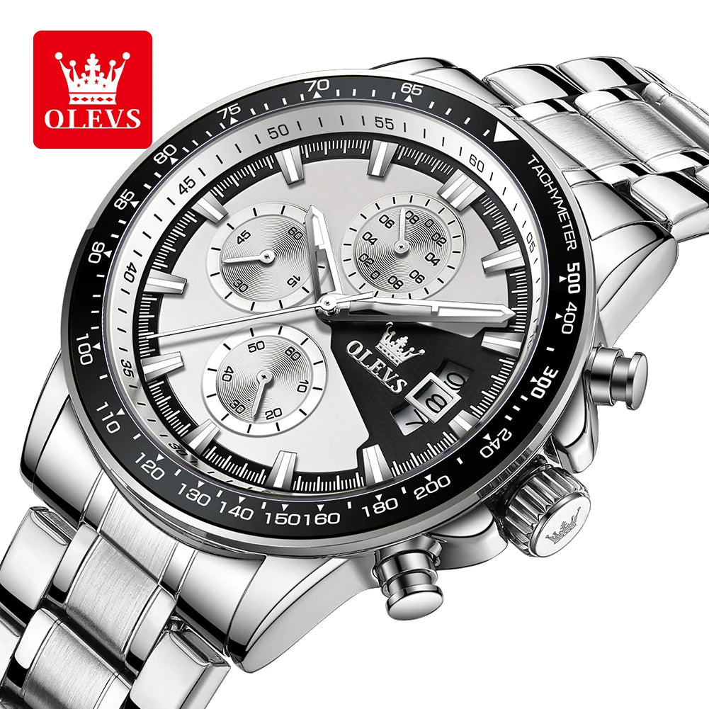 OLEVS Top Men's Watches Luxury Waterproof Luminous Classic Quartz Wrist Watch for Men Chronograph STOP WATCH Sports Man Watch