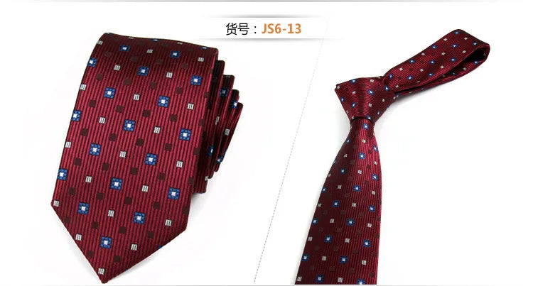 Fashion Ties for Men Accessories 6cm Fashion Business Wedding Classic Silk Tie Blue Black Red Men's Skinny Narrow Retro Necktie
