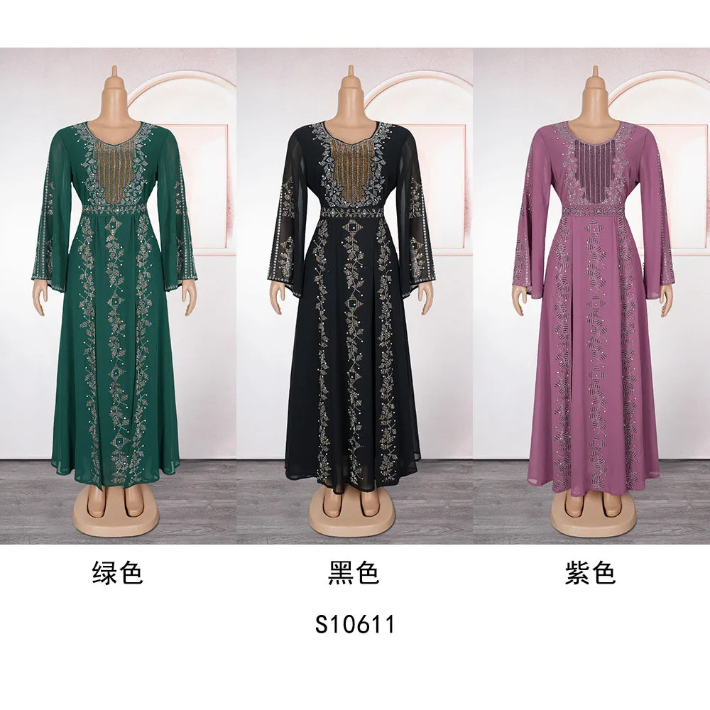 2025 Abayas For Women Dubai Luxury African Muslim Fashion Dress Caftan Marocain Evening Party Dresses Boubou Robe Djellaba Femme