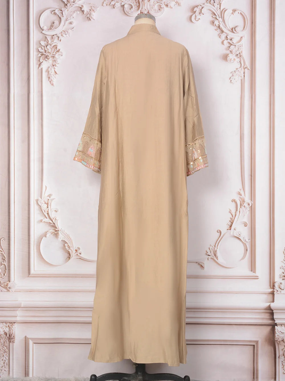 2025 Muslim Women Long Sleeve Kaftan Arabic Sequins Embroidered Party Evening Long Abaya Muslim Fashion Dresses Abaya Dubai