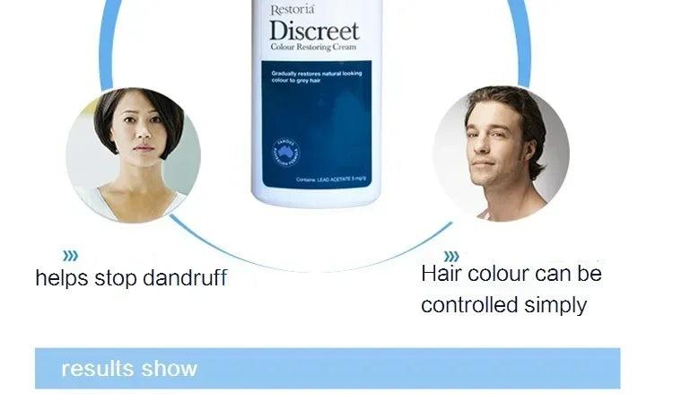 250ml Restoria Discreet Colour Restoring Cream,Grey Hair Treatment Reduce Grey Hair Care - Suitable for Men Women Shampoo