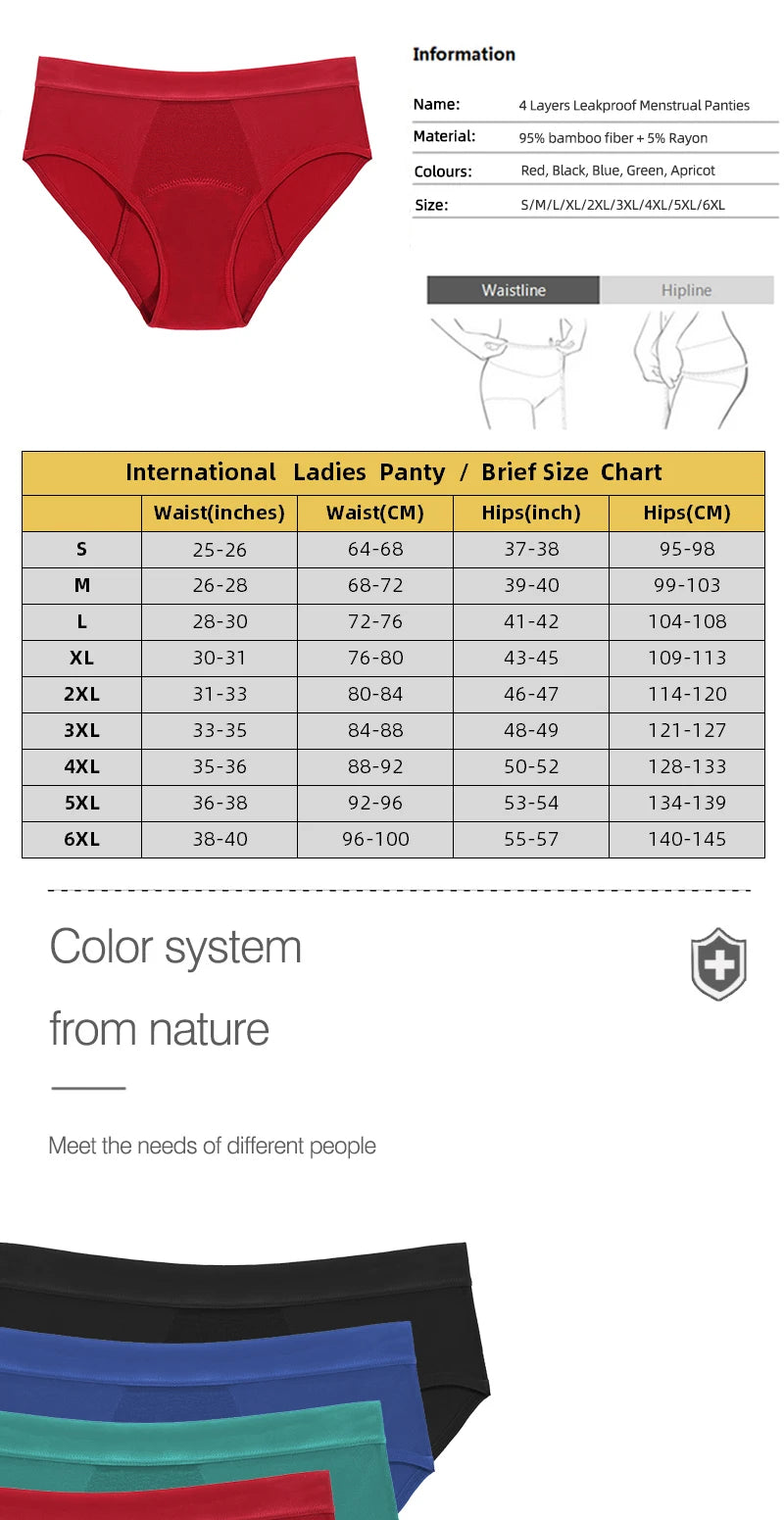 Period Underwear Heavy Flow Women 30ML Absorbent Leak Proof Panty Postpartum Pants Menstrual Panties Briefs