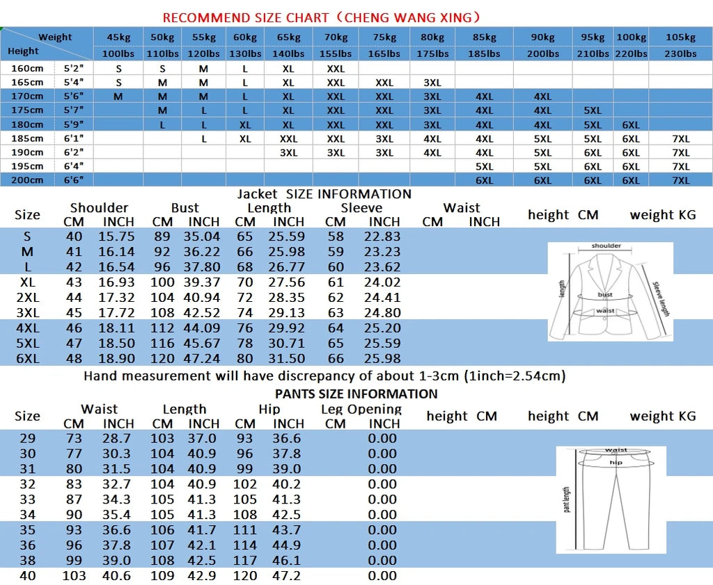 Men's Suit (Blazer+Pants) Fashion Business Casual Slim-fit Wedding Gentleman Solid Color Full Professional Interview Formal Suit