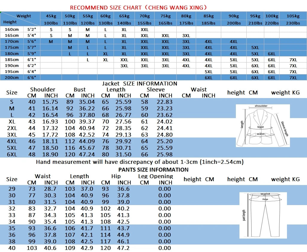 Men's Suit (Blazer+Pants) Fashion Business Casual Slim-fit Wedding Gentleman Solid Color Full Professional Interview Formal Suit