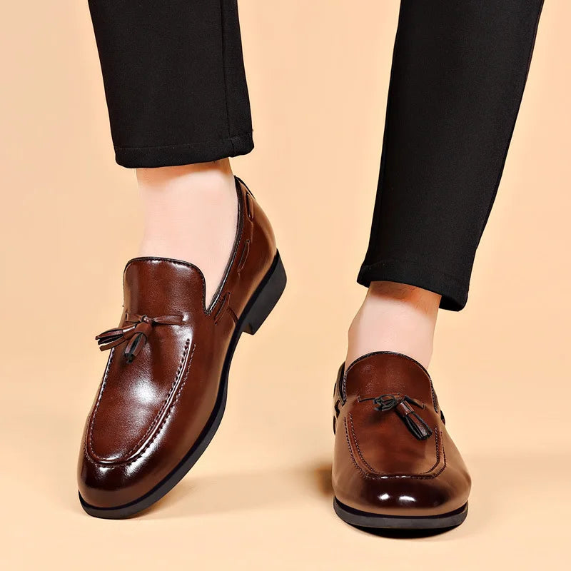 Men's Dress Shoes Business Leather Shoes Designer Office Loafers Luxury Wedding Shoes Handmade Slip on Formal Shoe Big Size 48