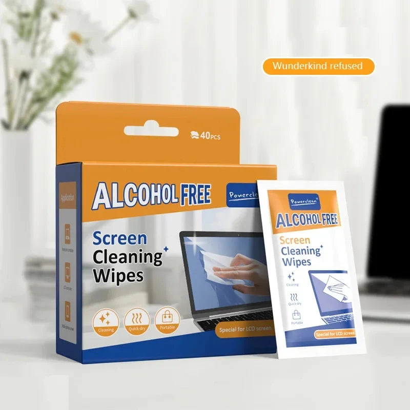 40-Pack PC Cleaning Wipes - Dry and Wet Cleaning Cloths for Car Screens, Phones, Tablets, Laptops, TVs and Monitors