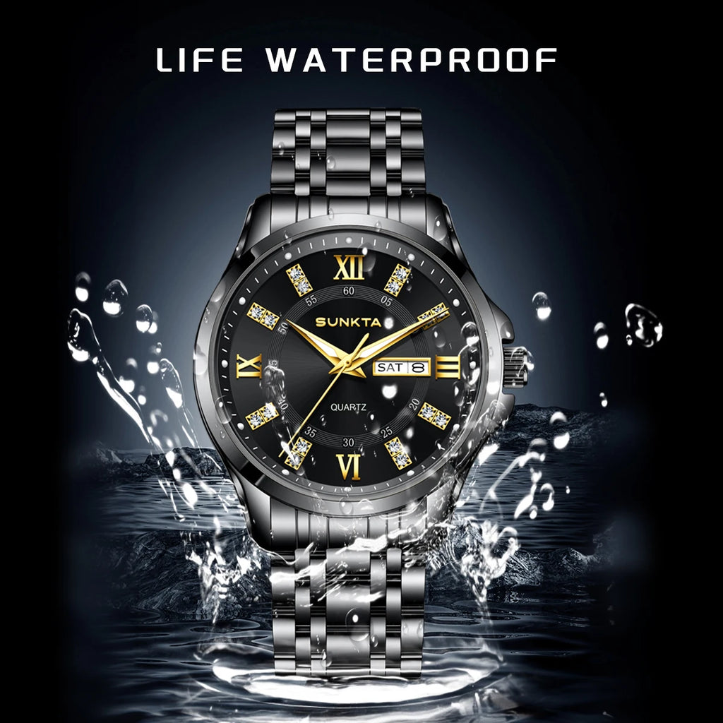 LIGE Men's Watches Top Brand Casual Original Wristwatch Waterproof Stainless Steel Scratch-Resistant Mirror Watch for Man Reloj
