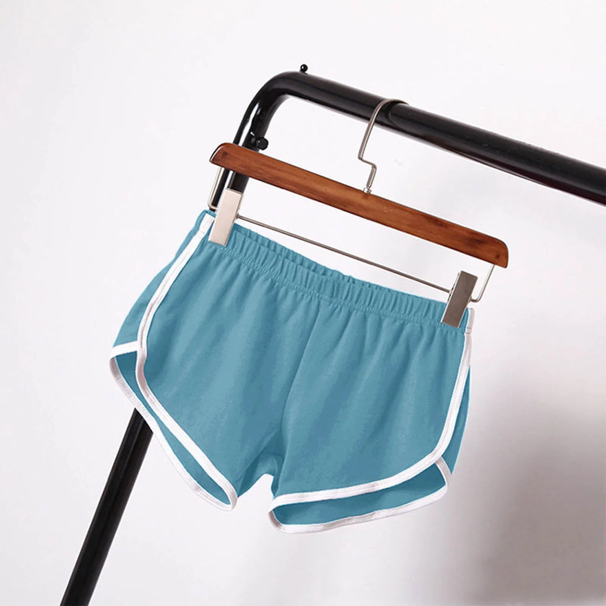 Women Mid Waist Sport Shorts Slim Fit High Stretchy Short Trousers For Summer Female Ladies Running Exercise Beach Short Pants