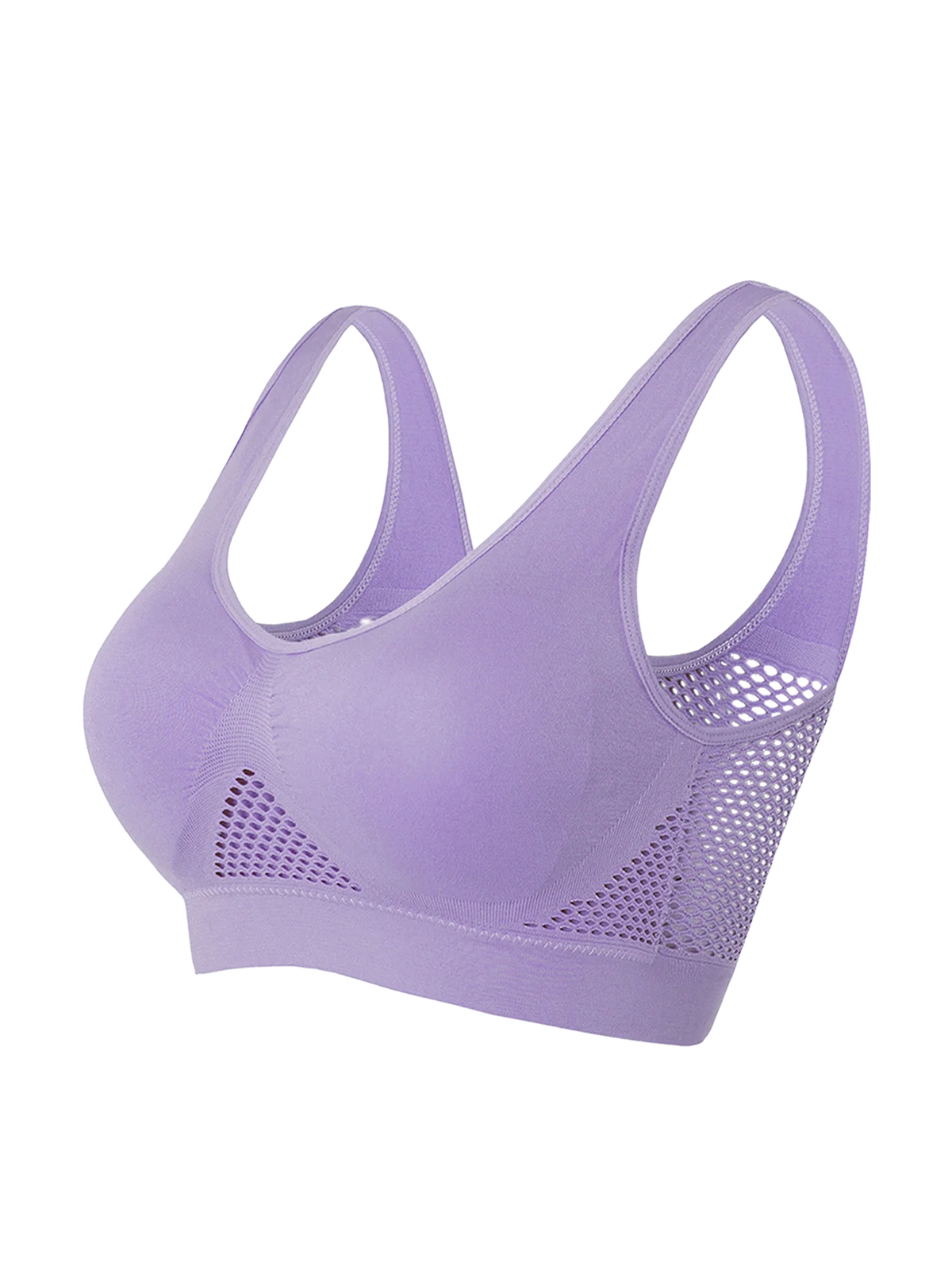 Women's Sports Bra Crop Top Fitness Gym Runing Sportswear Wireless Hollow Mesh Yoga Bra Sports Underwear Push Up@W03