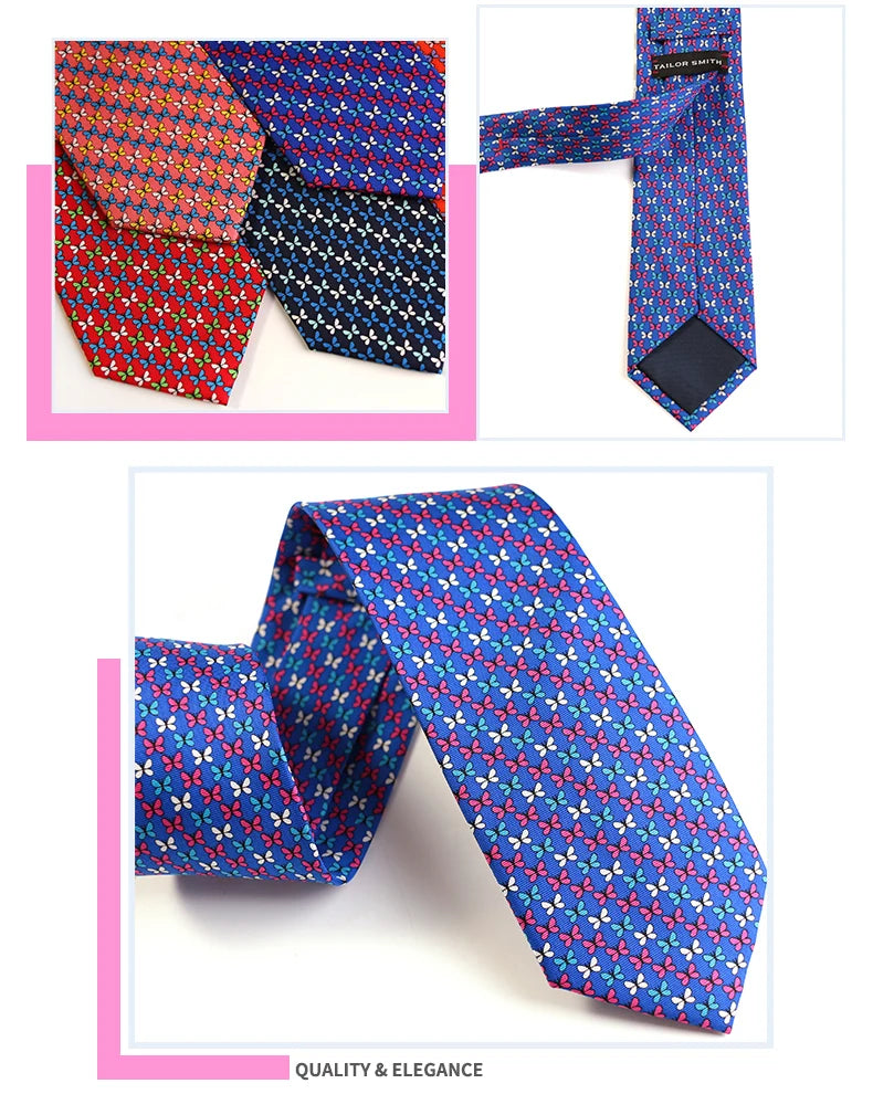 Tailor Smith 100% Silk Ties For Men Handmade Necktie With Animal Pattern Tie Father's Day Birthday Gift Tie