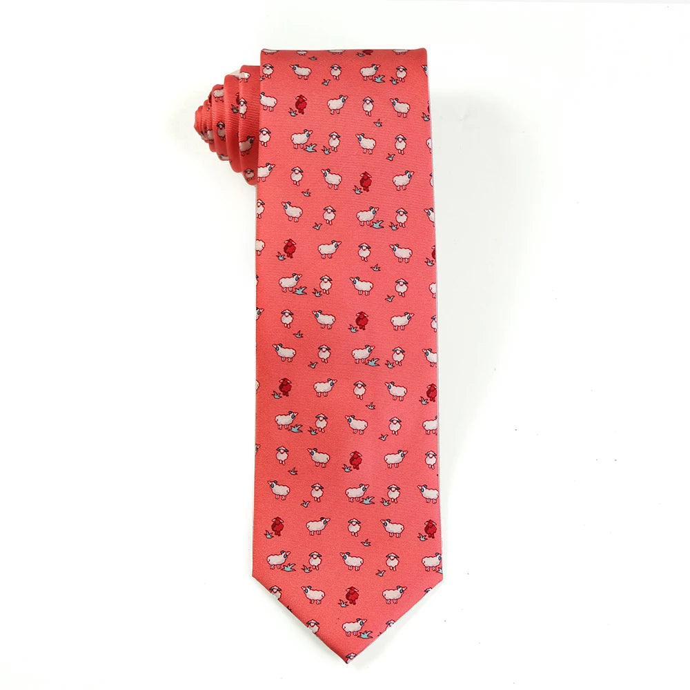 Tailor Smith 100% Silk Ties For Men Handmade Necktie With Animal Pattern Tie Father's Day Birthday Gift Tie