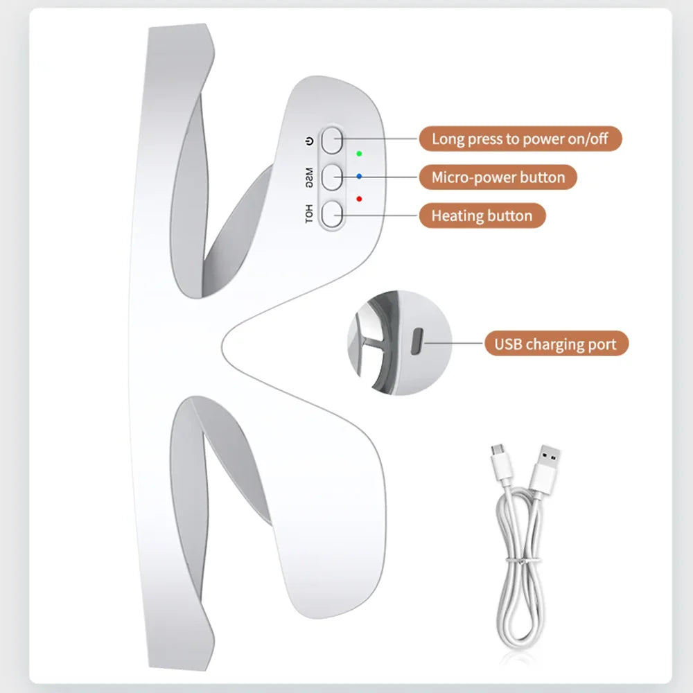 Eye Massager 3 Gear Red light Remove Eye Bags Dark Circles Puffiness Hot Compress Eye Relieve Eye Fatigue Wireless Use