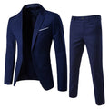 Mens Suit Set Two Piece Business Formal Wear Korean Slim Fit Groom Groomsmen Wedding Tuxedo