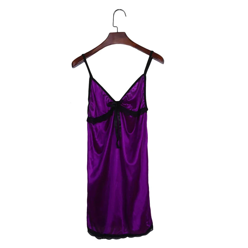 Sexy Perspective Fun Nightgown Women Sleepwear Lace Floral Nightie Lingerie Suspenders Nightdress Comfortable Robe Summer