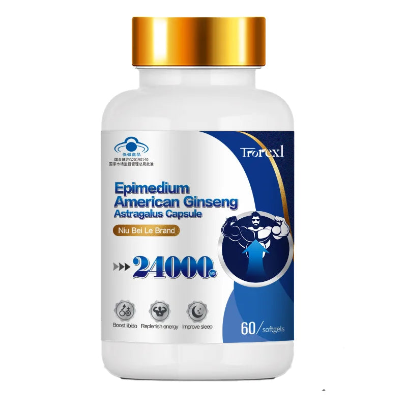 Extra Strength Supplement with Epimedium & Panax Ginseng Extract, Male Enhancing Supplement Supports Improve Male Energy Levels