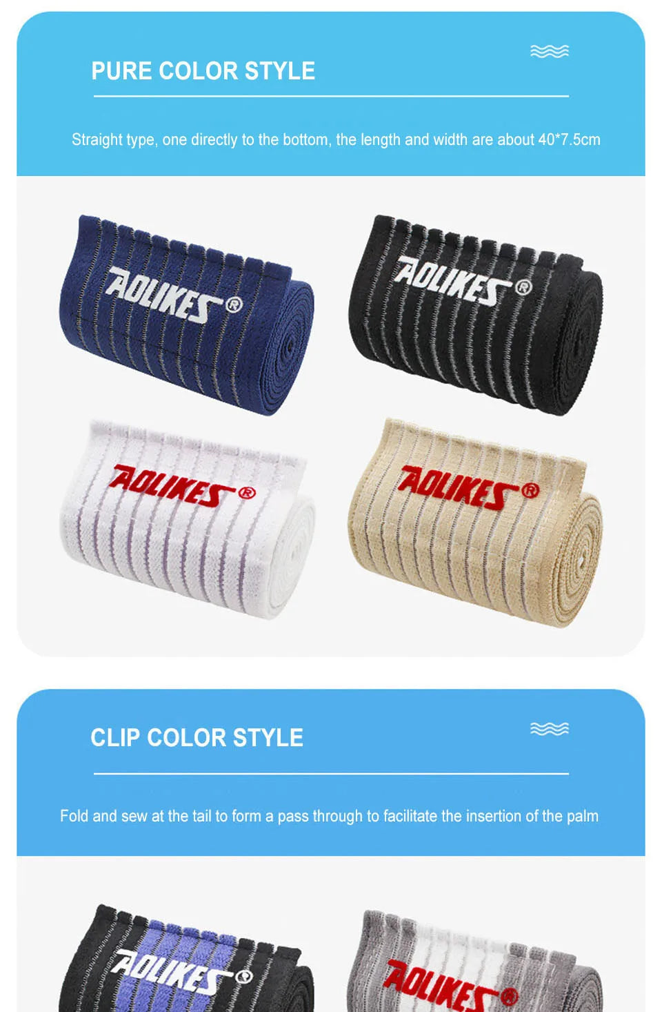 AOLIKES 1PC 40-180CM Elastic Bandage Compression Knee Support Sports Strap Knee Protector Bands Ankle Leg Elbow Wrist Calf Brace