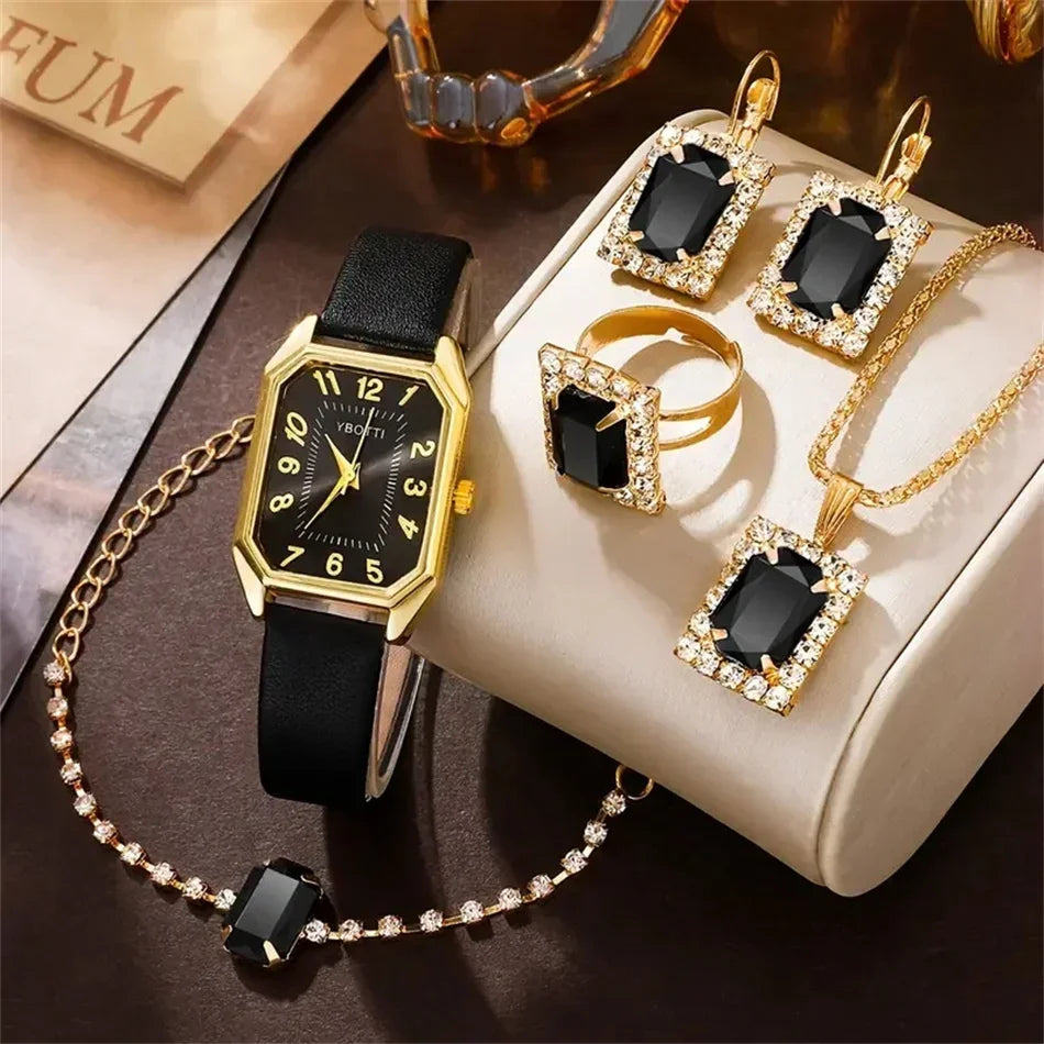 Luxury Fashion Square Women's Watches Brand Ladies Quartz Wristwatch Classic Simple Femme Blue Leather Band Relogio Feminino