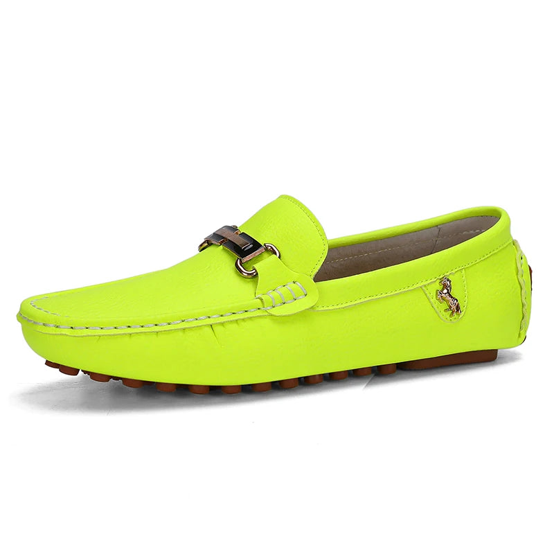 YRZL Shoes Men Handmade PU Leather Loafer Casual Driving Flats Slip-on Shoes Luxury Comfy Moccasins White Loafers Shoes for Men