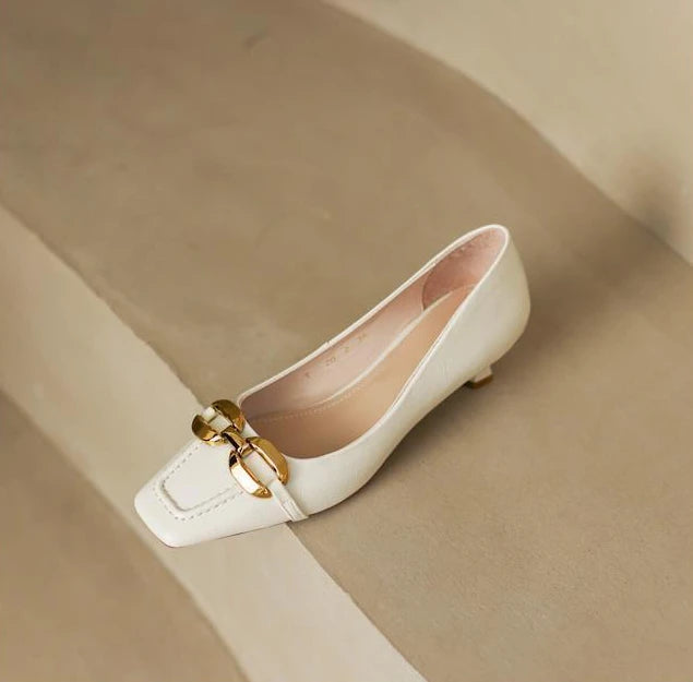 White Shoes For Women 2025 Yellow Ladies Summer Footwear Low Heel Elegant Luxury Leather Casual Black Office 39 Dress Trend A E