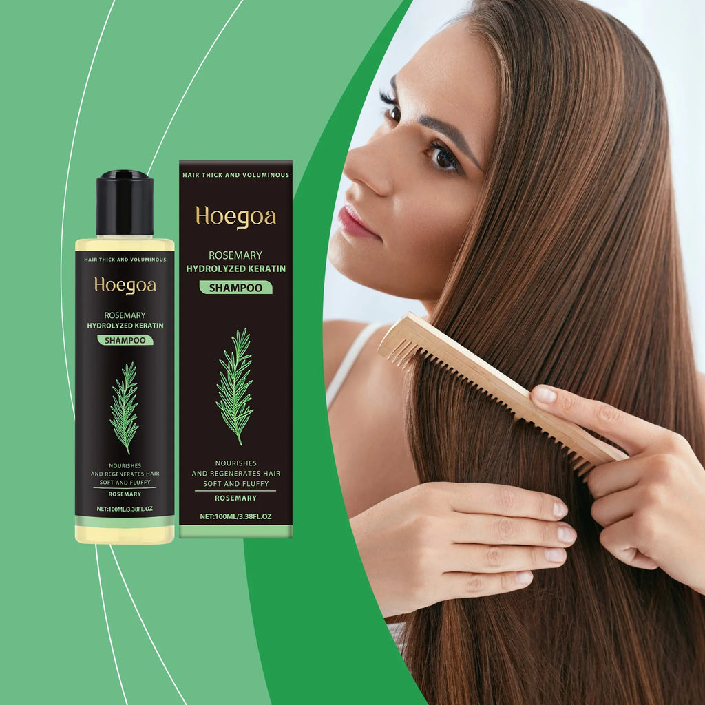 3pcs Rosemary Hair Growth Shampoo Thickening Hydrolyzed Keratin Dry Frizzy Damaged Repair Moisturizing Scalp Cleaning Shampoo