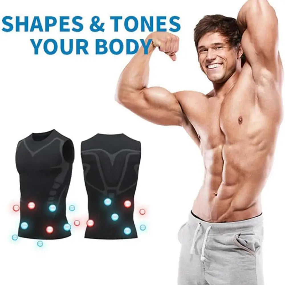 Ionic Shaping Vest Body Shaper Vest Compression Tank Top Men Slimming Tummy Vest Skin-friendly Tummy Control Sleeveless Shirts
