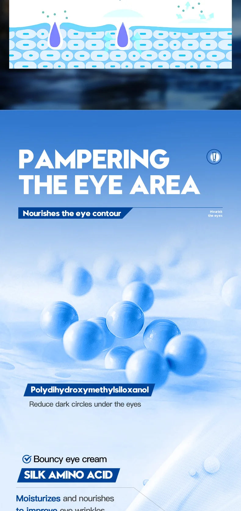 1/2pcs SADOER Men's Eye Cream Anti Dark Circles Removal Eye Bags Moisturizing Anti-Aging Anti-wrinkles Men Eyes Skin Care