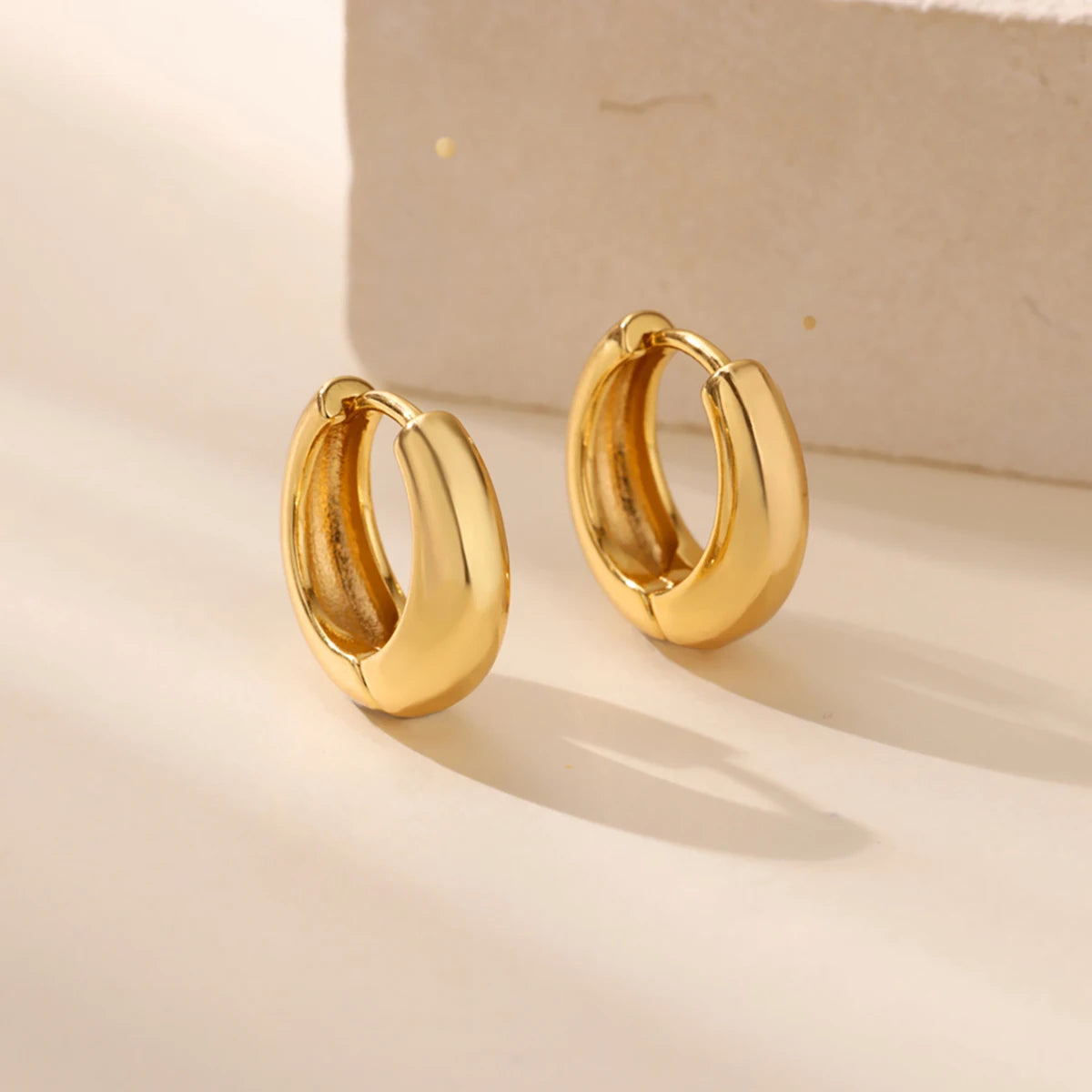 Cubic Zirconia Hoop Earrings For Women Luxury Crystal Zircon Gold Color Stainless Steel Earring Jewelry Wedding Party Gift